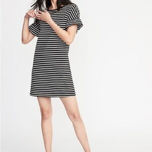 Old Navy‎ Black and White Striped Mini Dress